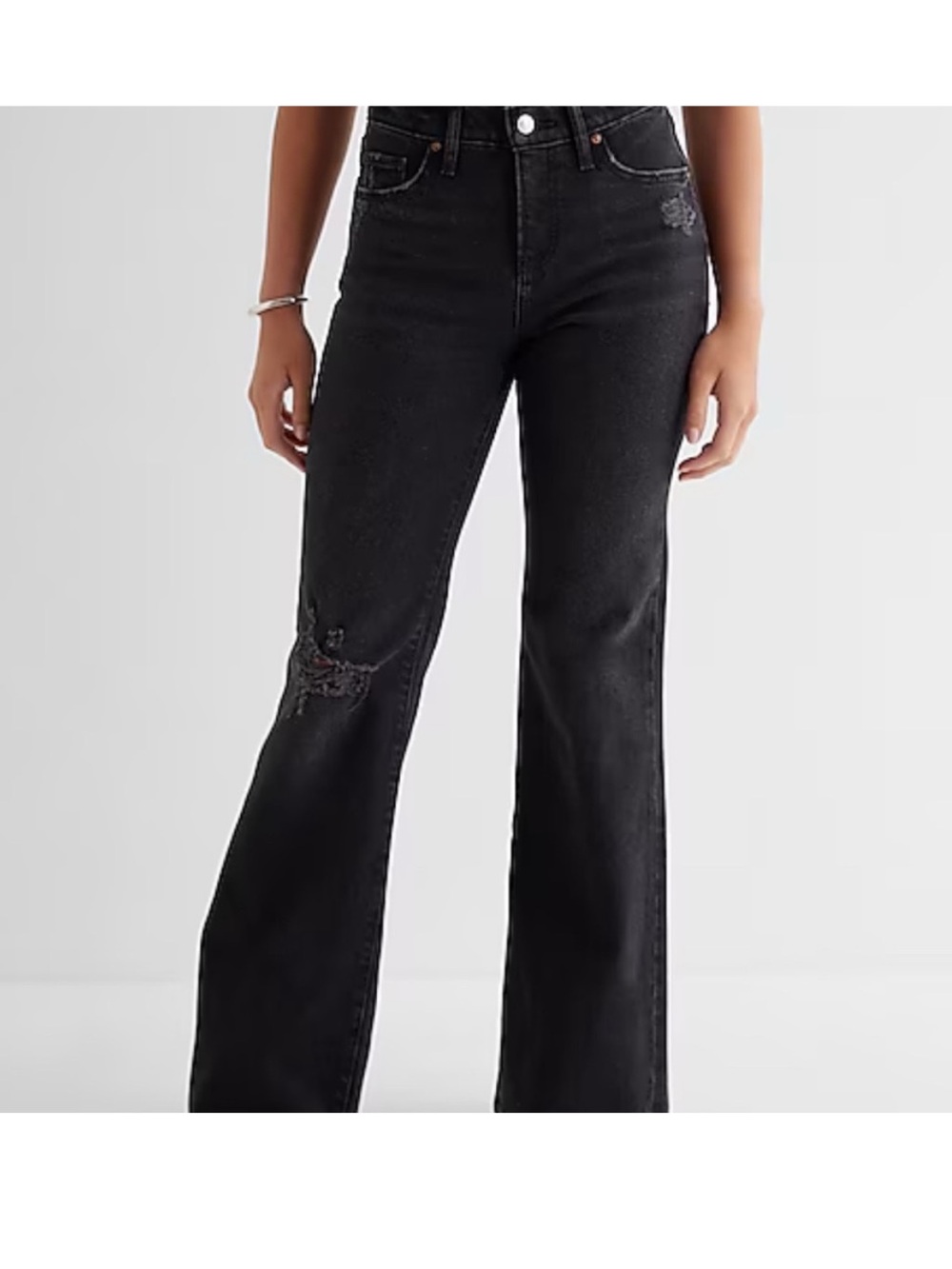 Express Black High-Rise Flare Jeans for Women